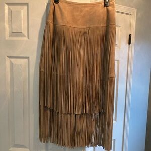 New Suede Fringe skirt